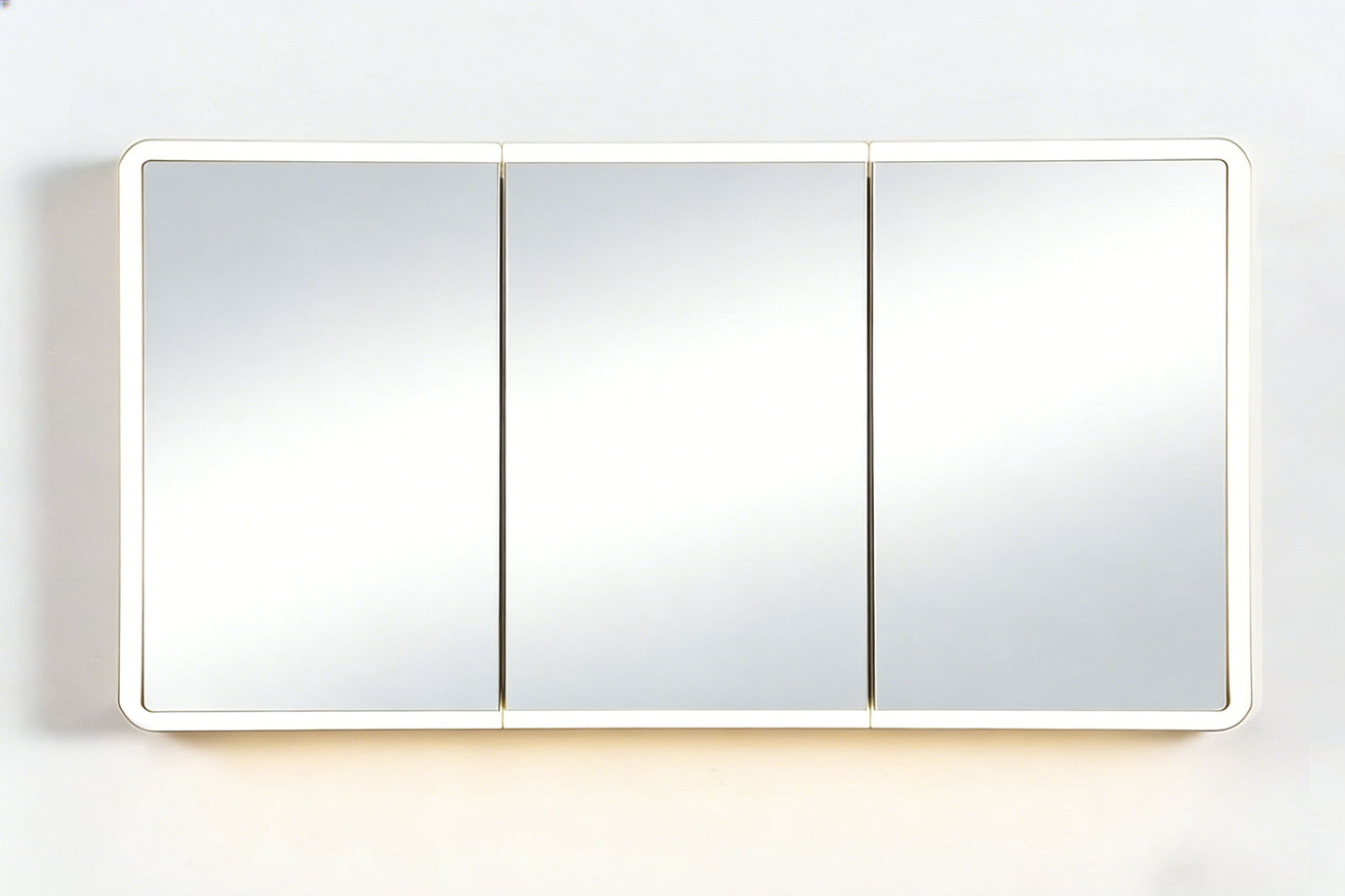 Avola PVC LED Mirror Matte White Cabinet With LED Lights Lk-almc1200mw-3lights