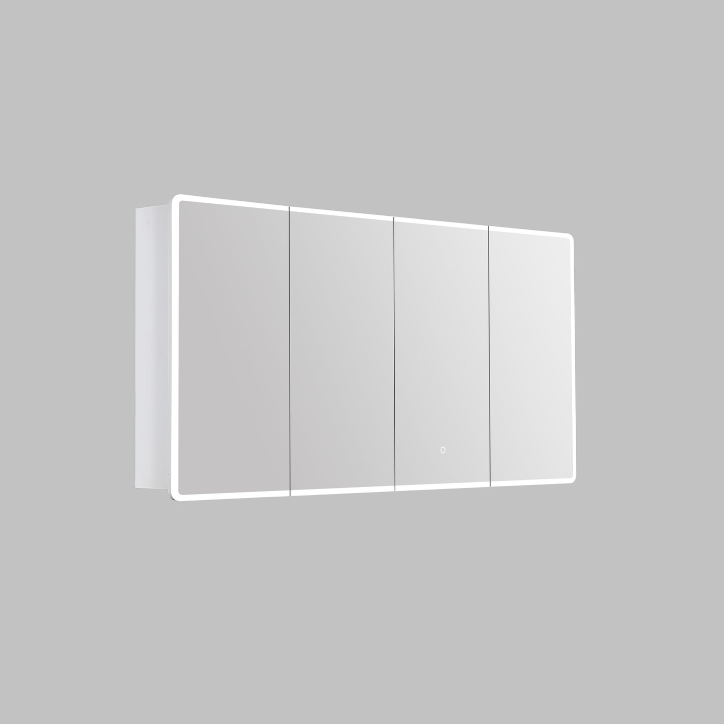 Avola PVC LED Mirror Matte White Cabinet With LED Lights Lk-almc1500mw-3lights