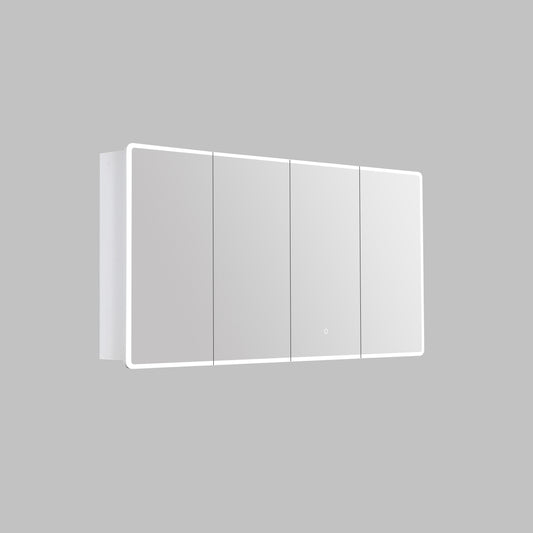 Avola PVC LED Mirror Matte White Cabinet With LED Lights Lk-almc1500mw-3lights