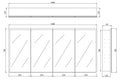 Avola PVC LED Mirror Matte White Cabinet With LED Lights Lk-almc1500mw-3lights