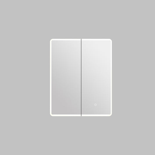 Avola PVC LED Mirror Matte White Cabinet With LED Lights Lk-almc600mw-3lights