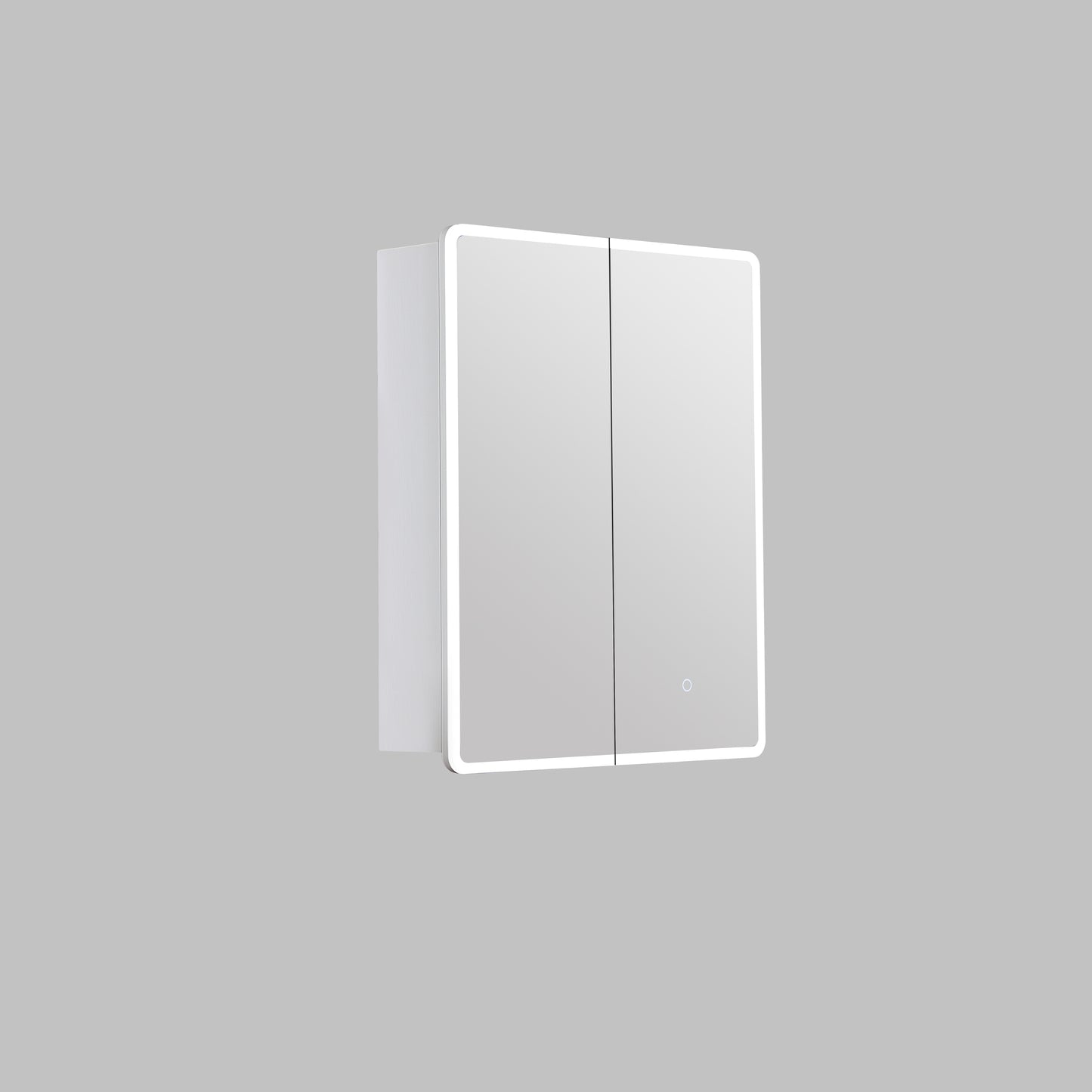 Avola PVC LED Mirror Matte White Cabinet With LED Lights Lk-almc600mw-3lights