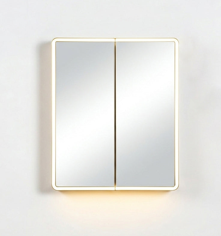 Avola PVC LED Mirror Matte White Cabinet With LED Lights Lk-almc600mw-3lights