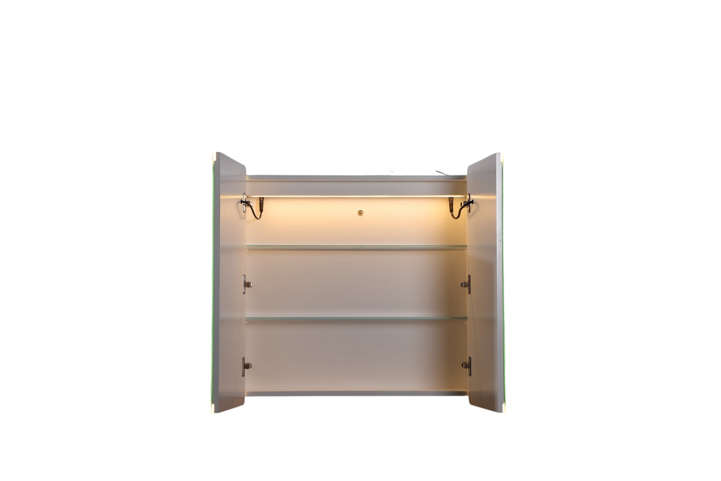 Avola PVC LED Mirror Matte White Cabinet With LED Lights Lk-almc750mw-3lights
