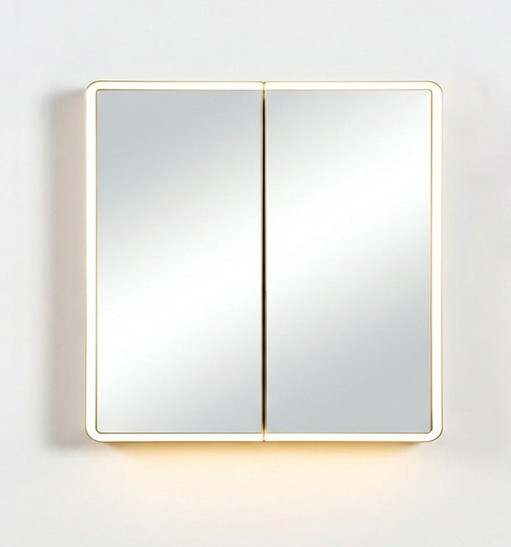 Avola PVC LED Mirror Matte White Cabinet With LED Lights Lk-almc750mw-3lights