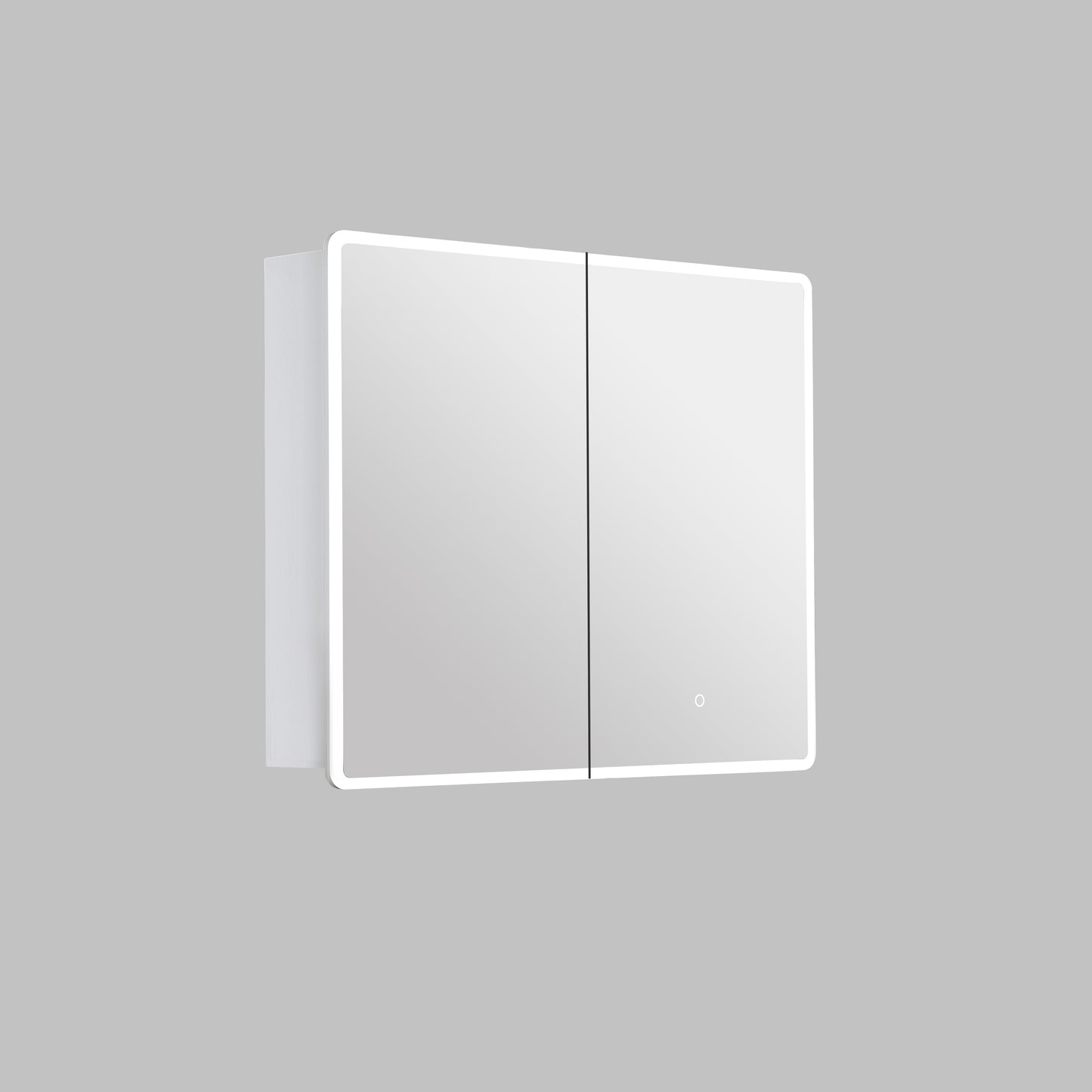 Avola PVC LED Mirror Matte White Cabinet With LED Lights Lk-almc900mw-3lights