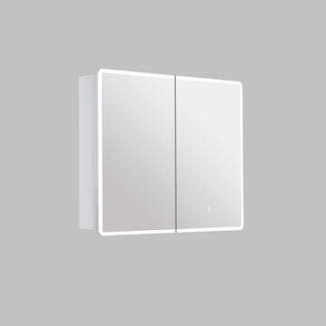 Avola PVC LED Mirror Matte White Cabinet With LED Lights Lk-almc900mw-3lights