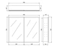 Avola PVC LED Mirror Matte White Cabinet With LED Lights Lk-almc900mw-3lights