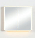 Avola PVC LED Mirror Matte White Cabinet With LED Lights Lk-almc900mw-3lights