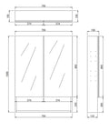 Clark Plywood Mirror Cabinet Sandy Oak Matte LK-LK-CLMC750-SO