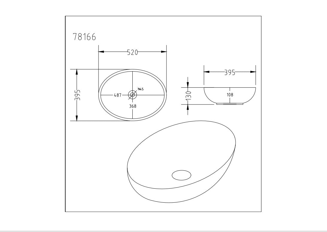 Carey Fine Ceramic Above Counter Basin LK-CRA520-MCB