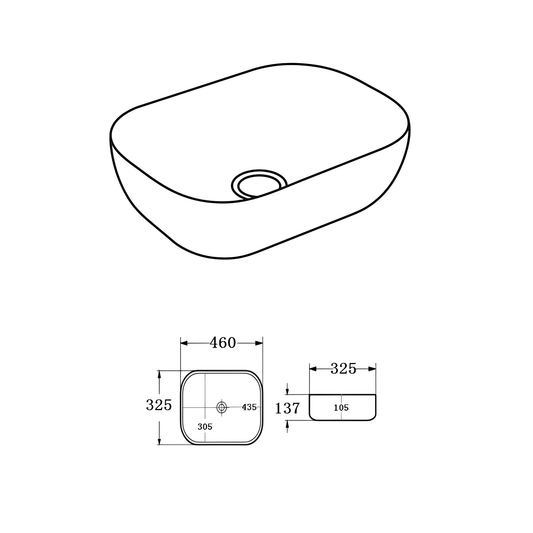 Ellips Fine Ceramic Above counter Basins LK-ELA457-MCB