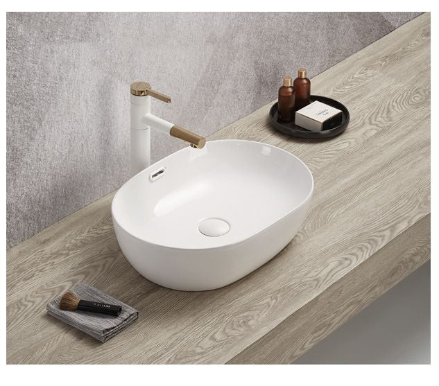 Ellips Fine Ceramic Above Counter Overflow Basin LK-ELA490