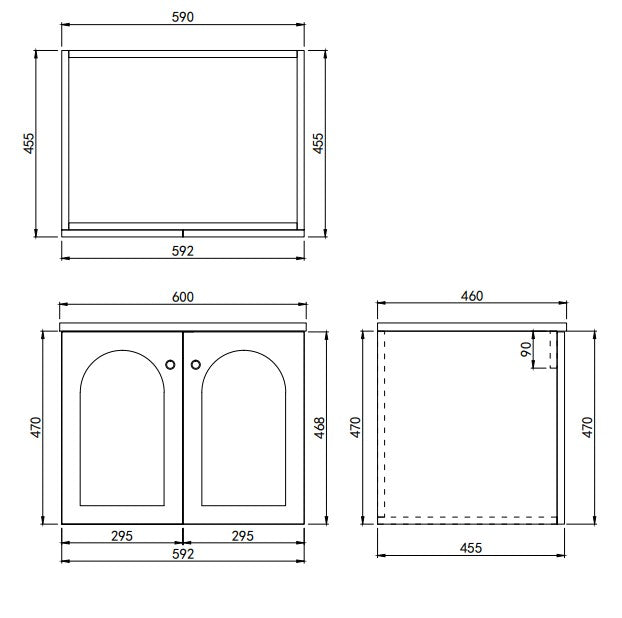 Chester Federation wall hung PVC Cabinet Grey