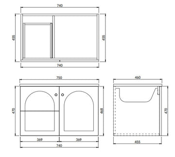 Chester Federation wall hung PVC Cabinet Matte Grey