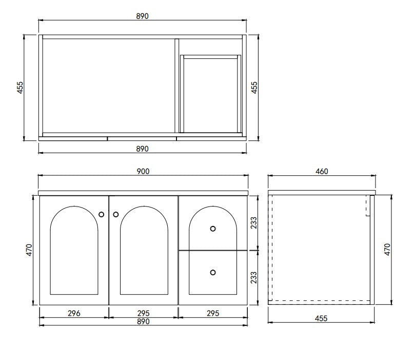Chester Federation wall hung PVC Cabinet Grey