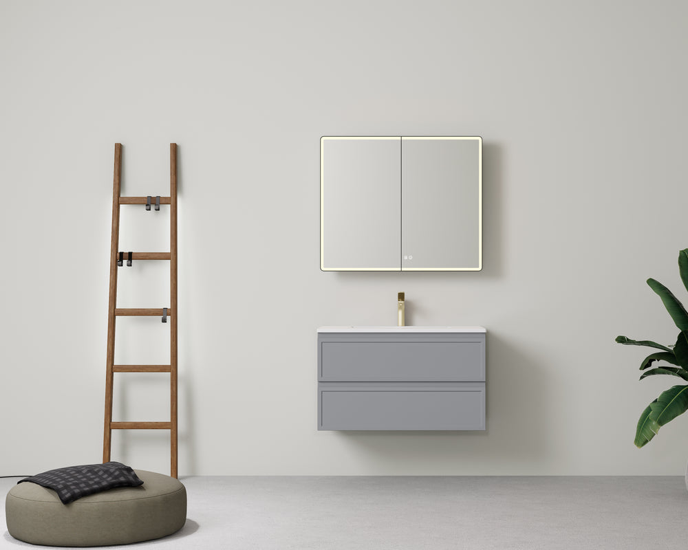 New Hamilton Federation Slim Wall Hung Cabinet Matte Grey LK-FH900NW-MG