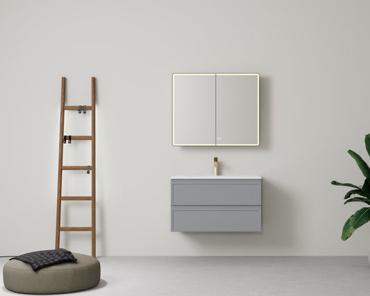 New Hamilton Federation Slim Wall Hung Cabinet Matte Grey LK-FH900NW-MG