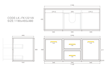 Kingsley Federation Wall Hung PVC Cabinet Oak Grey