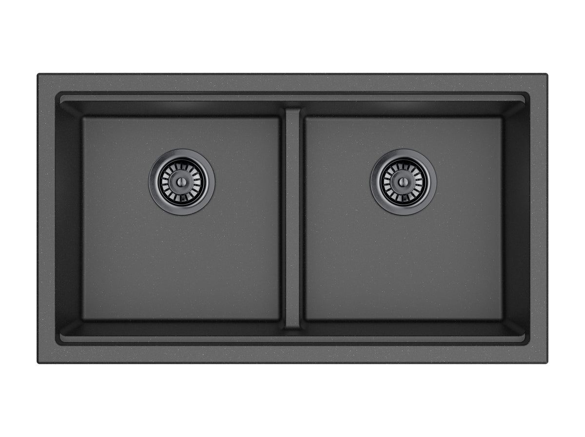 Gabrio Granite Workstation Sink LK-GDKS825 — Matte Black, Granite Composite, Kitchen Sinks