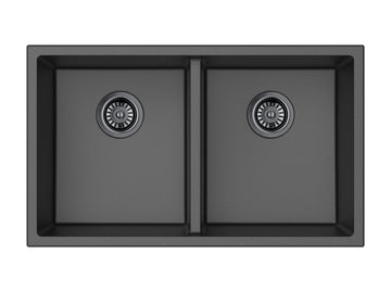 Crete Granite Sink Double Bowl LK-GDSKS — Matte Black, Granite Composite, Kitchen Sinks