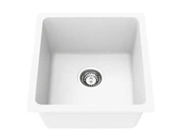 Crete Granite Sink Single Bowl LK-GSKS — Artic White, Granite Composite, Kitchen Sinks