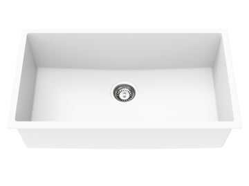 Crete Granite Sink Single Bowl LK-GSKS — Artic White, Granite Composite, Kitchen Sinks