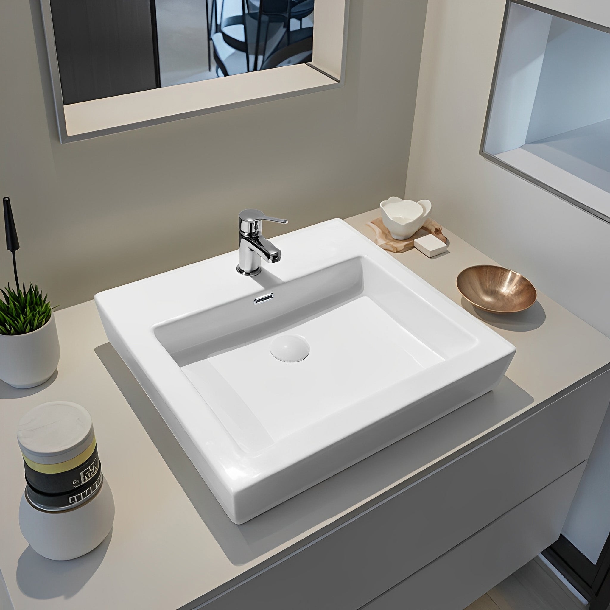 Kliff Fine Ceramic Insert Basin with Tap Hole LK-KIS480