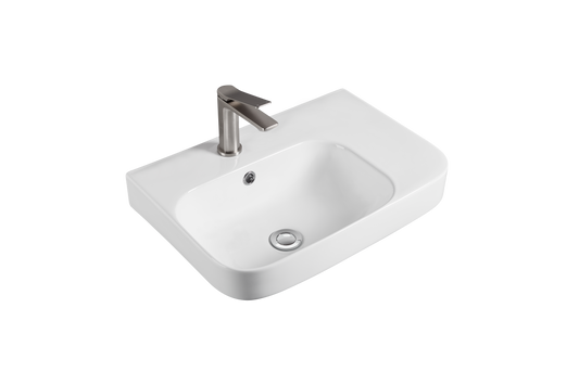 Kontura Fine Ceramic WH/Above Counter Basin Left/Right Hand Bowl with Overflow