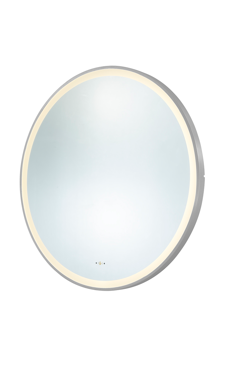Orbis Framed LED Mirror Electroplated LK-LFM — Matte Black, LED & Demister Mirrors, Round