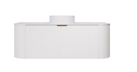 Agena Modern Fluted Cabinet Matte White