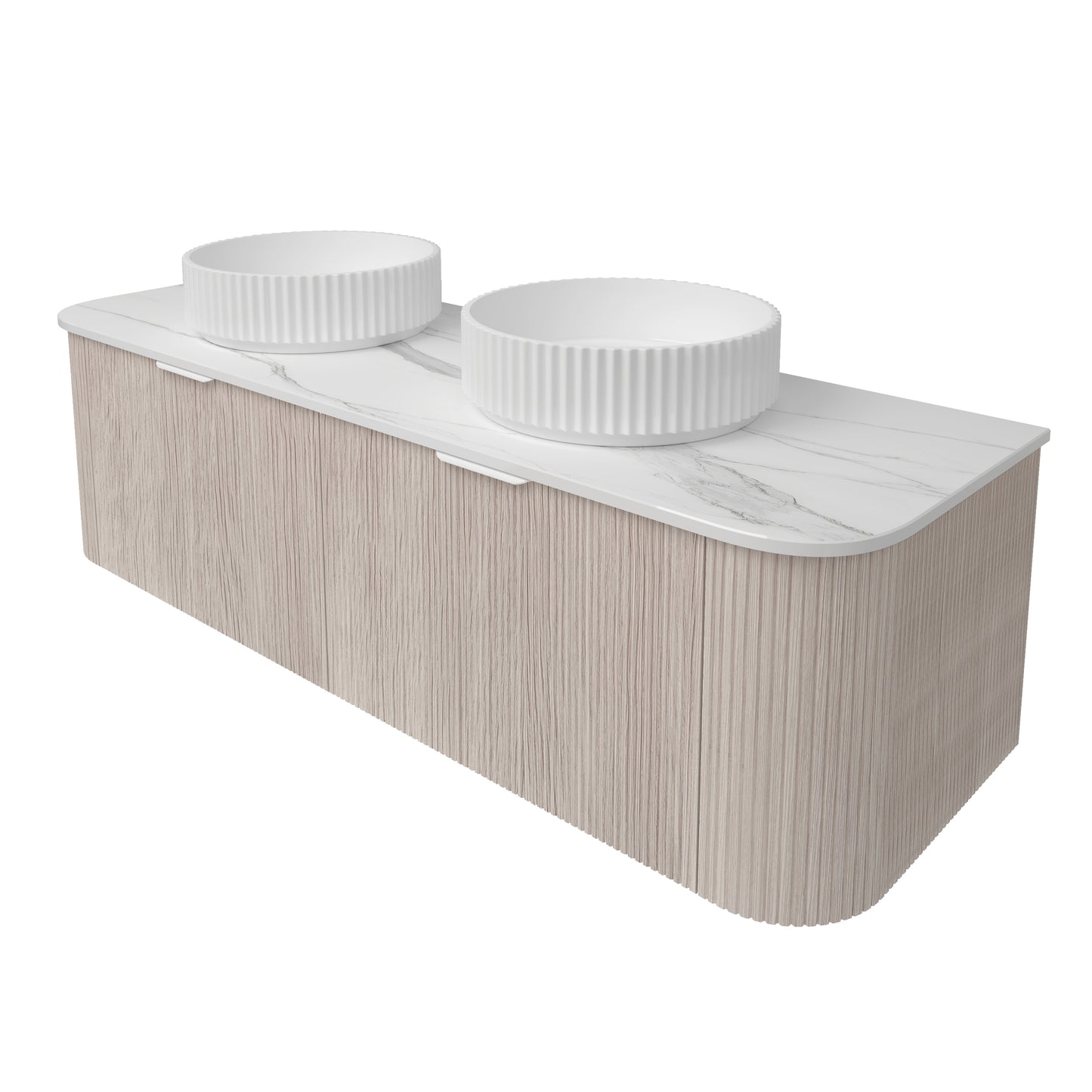 Agena Fluted Wood Grain WH Vanities Coastal Oak LK-MA1500W-CO