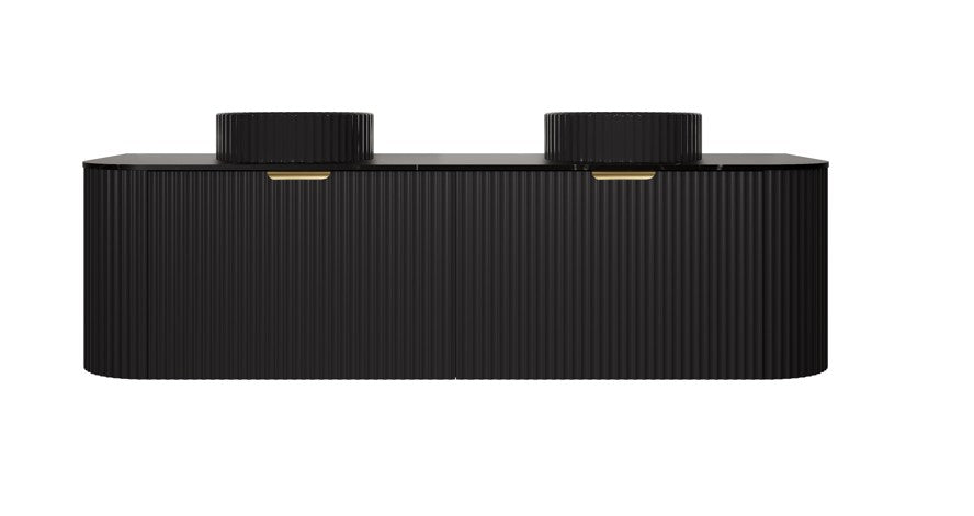 Agena Modern Fluted Cabinet Matte Black