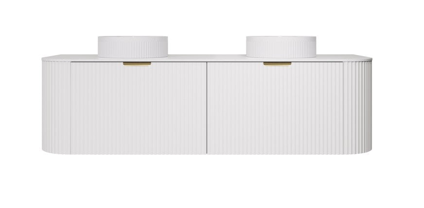 Agena New Modern Fluted Cabinet Matte White LK-MA1500NW-MW
