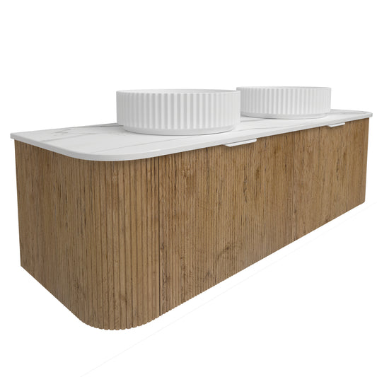 Agena Fluted Wood Grain WH Vanities Prime Oak LK-MA1500W-PO