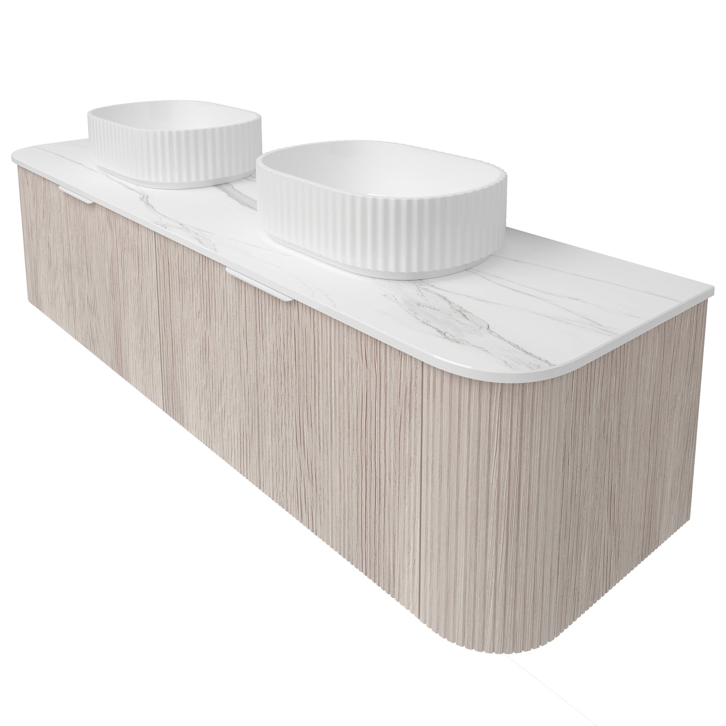 Agena Fluted Wood Grain WH Vanities Coastal Oak LK-MA1800W-CO