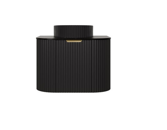 Agena Modern Fluted Cabinet Matte Black