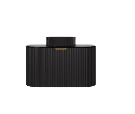 Agena Modern Fluted Cabinet Matte Black