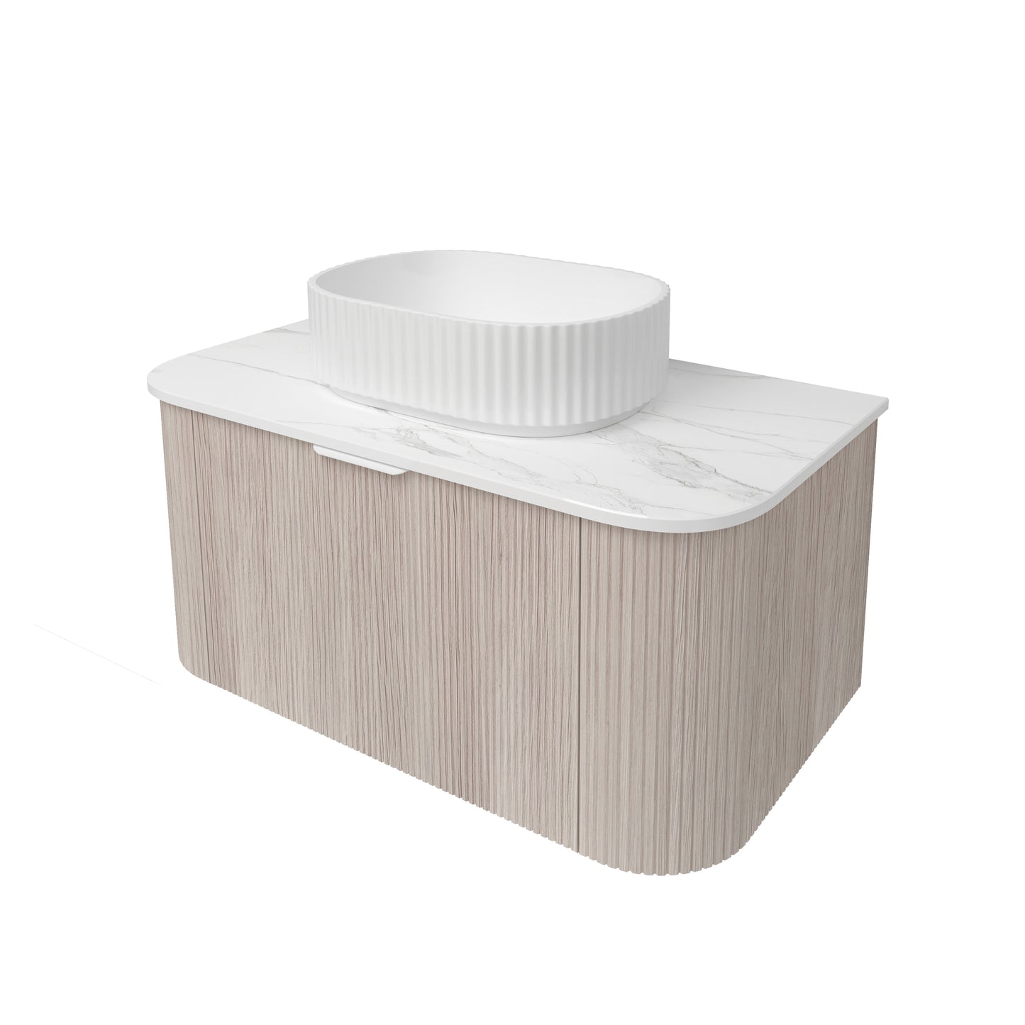 Agena Fluted Wood Grain WH Vanities Coastal Oak LK-MA900W-CO