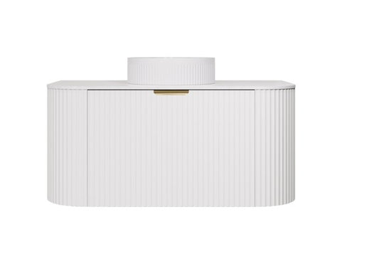 Agena Modern Fluted Cabinet Matte White