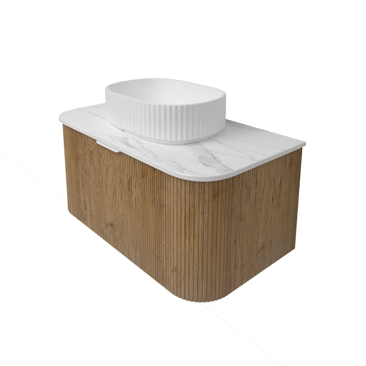 Agena Fluted Wood Grain WH Vanities Prime Oak LK-MA900W-PO