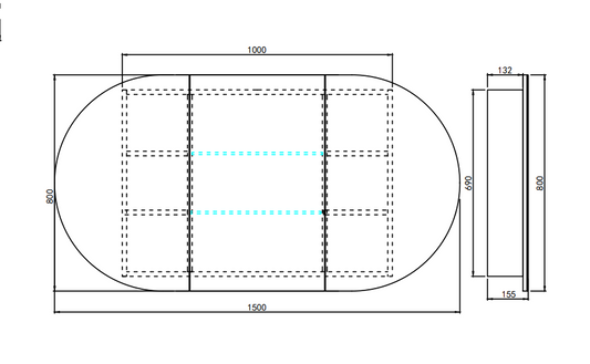 Allison Pill Shaving Cabinets 1500x800x150 LK-MAPLSV1580