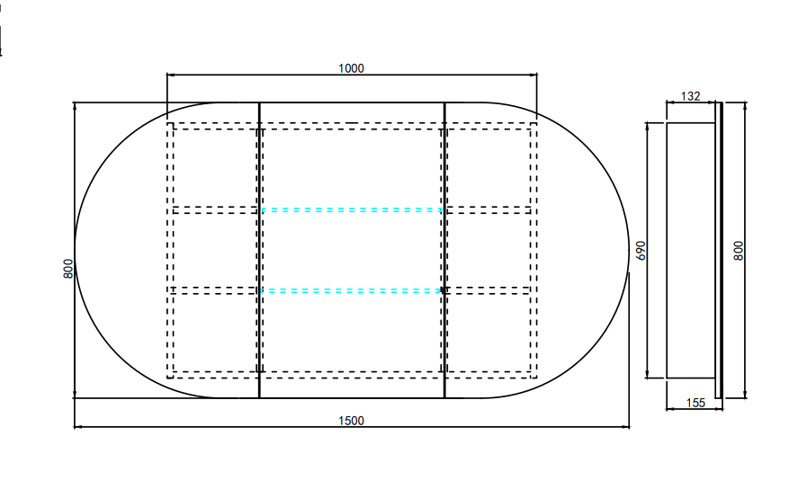 Allison Pill Shaving Cabinets 1500x800x150 LK-MAPLSV1580