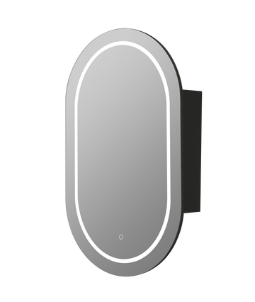 Allison Pill Shaving Cabinets 450x900x150 LK-MAPLSV4590 — Matte Black, Pill Shape Mirrors