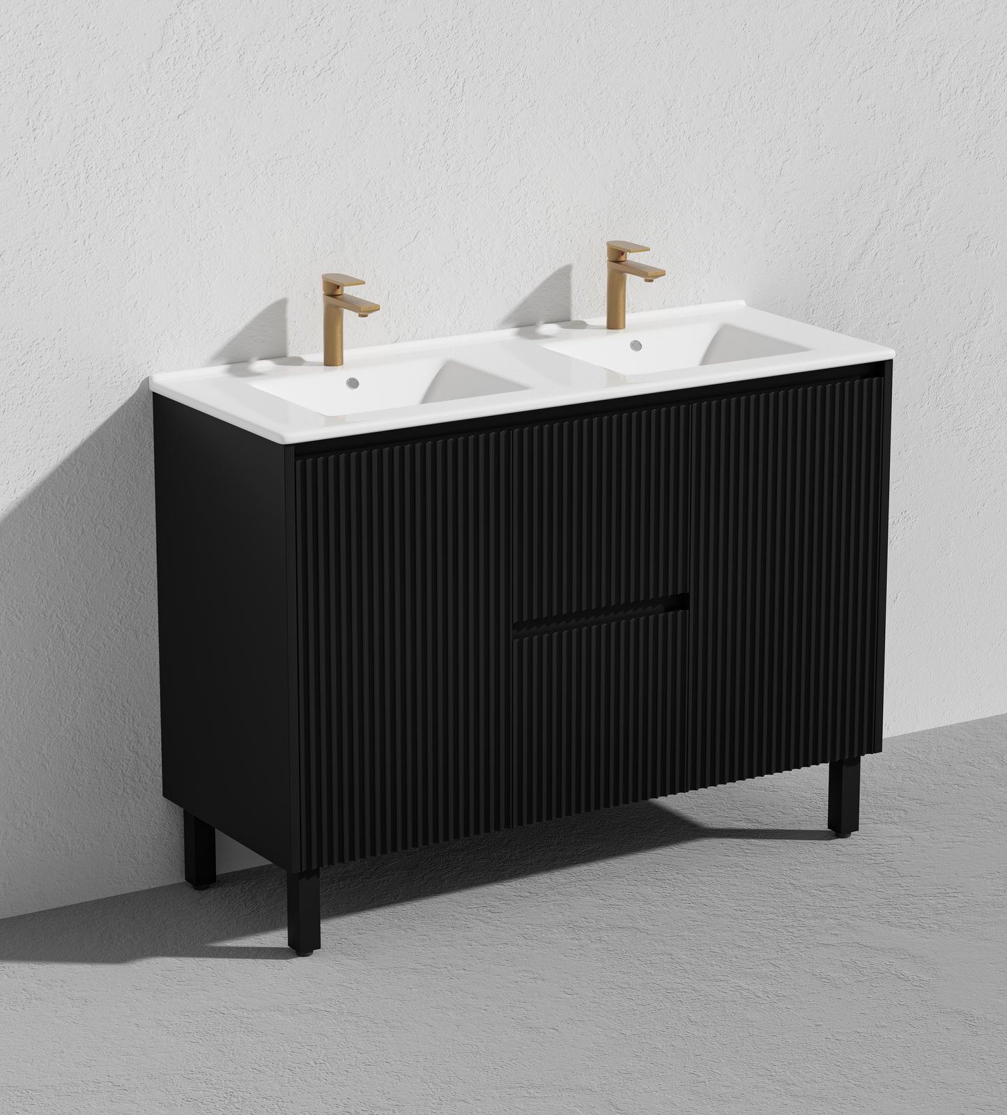 Crete Modern Free Standing Vanity Matte Black