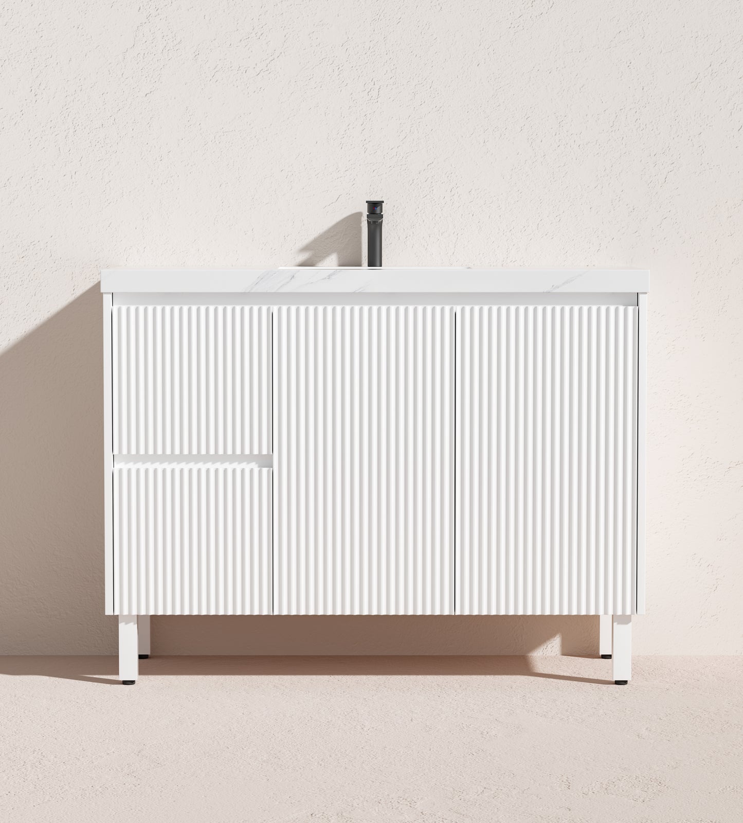 Crete Modern Free Standing Vanity Matte White