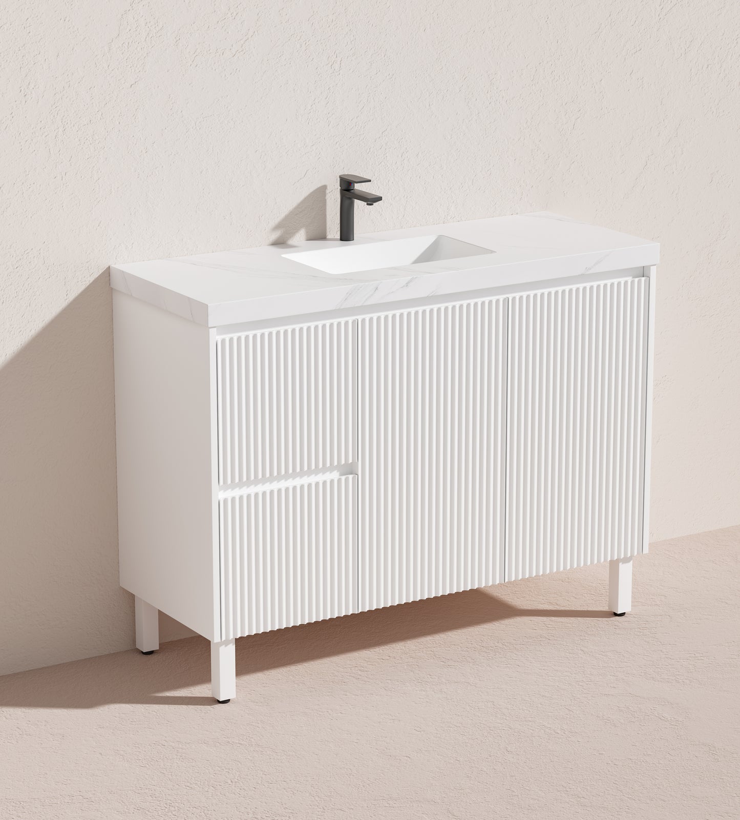 Crete Modern Free Standing Vanity Matte White