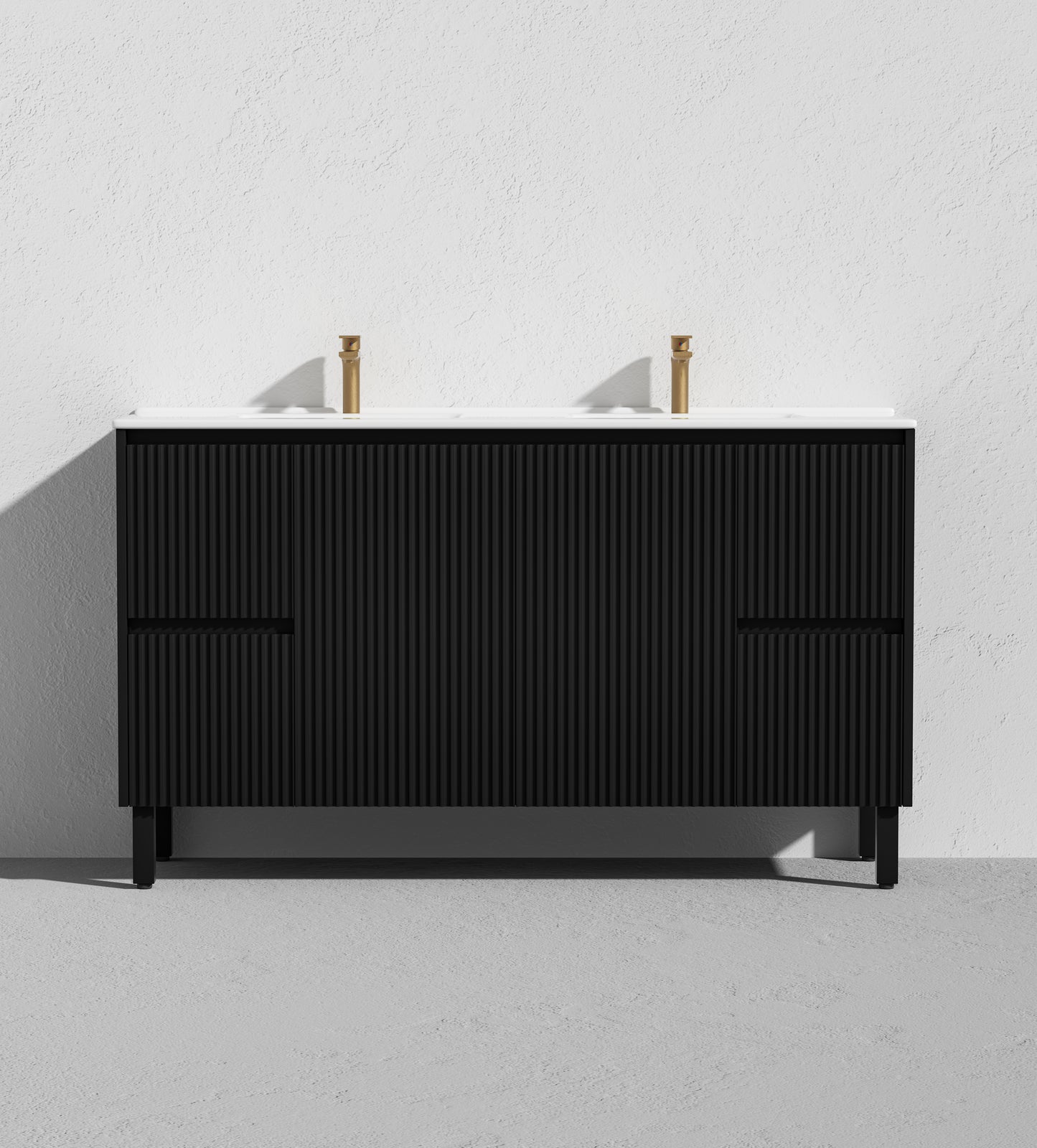 Crete Modern Free Standing Vanity Matte Black