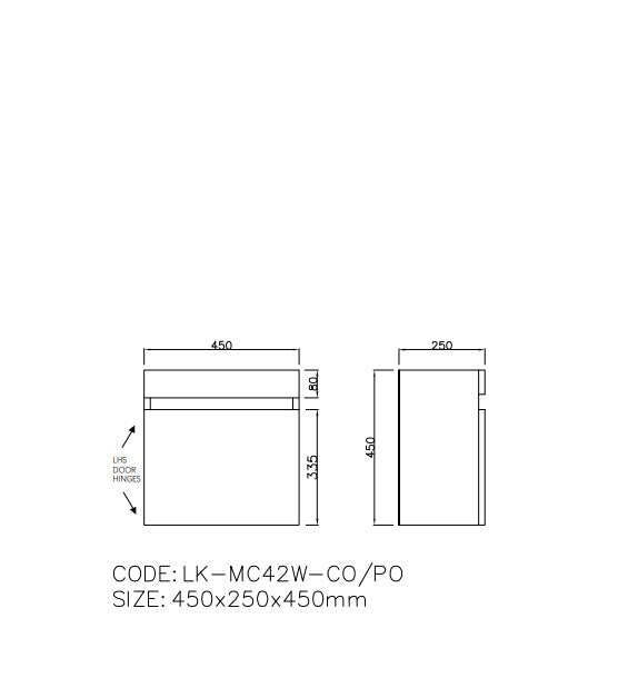 Camden Modern Wall Hung Cabinet LK-MC42W-CO