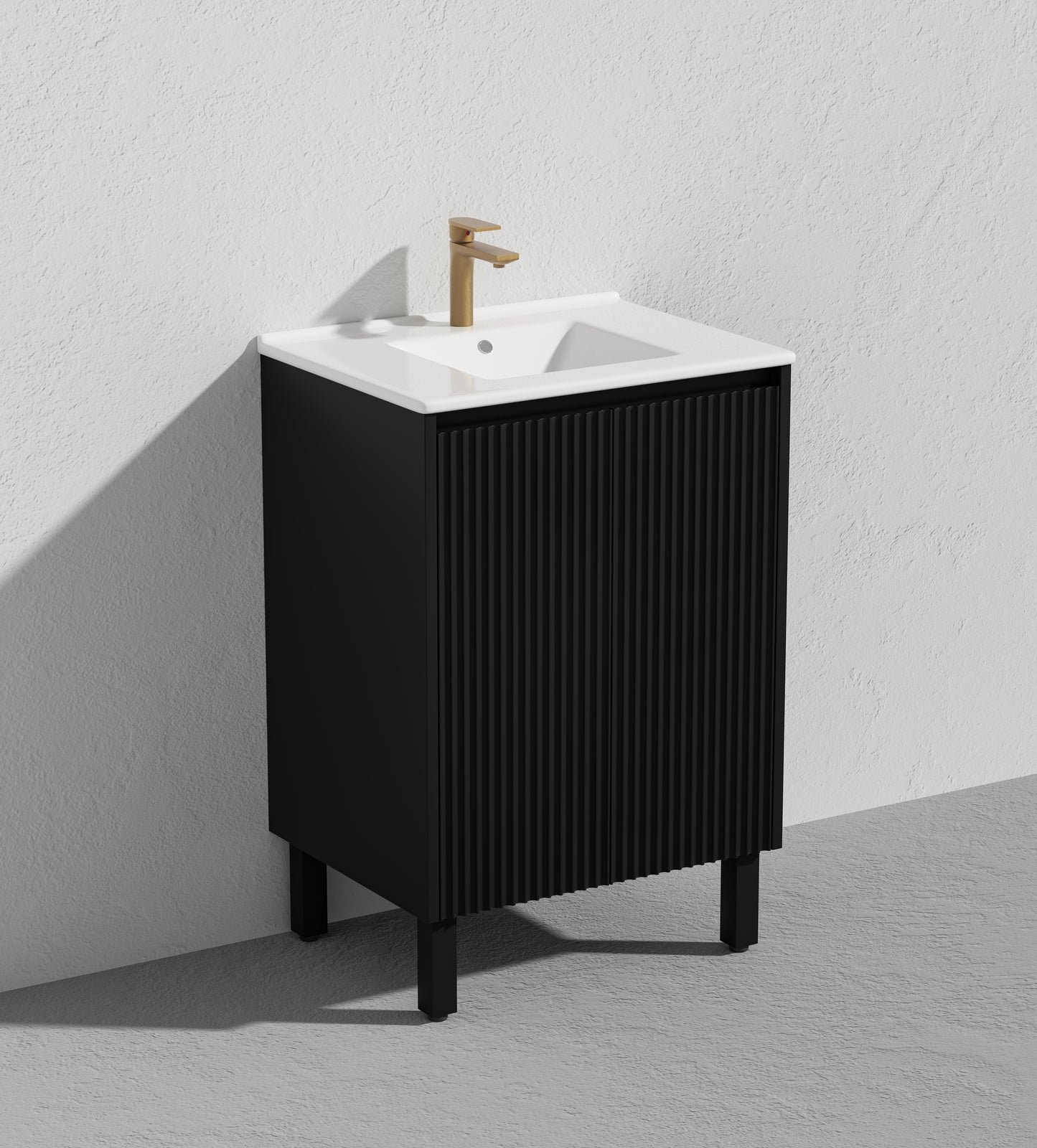 Crete Modern Free Standing Vanity Matte Black